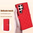 thumbnail image 3 of PU Leather Wallet Case for Samsung Galaxy S23 Ultra, Wrist Strap + Shoulder Strap, Multiple Card Slots Folio Purse, PU Leather Stand RFID Blocking Phone Cover for Samsung Galaxy S23 Ultra,Red, 3 of 9