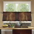 thumbnail image 4 of Yayeee Kitchen Curtains Tier Set of 2 Light Filtering 57"x36" Over Sink Window Panels, Wood Grain, 4 of 7
