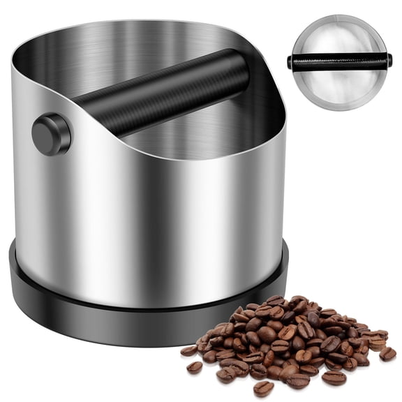 Coffee Knock Box with Nonslip Base 700 ml Stainless Steel Espresso Ground Knock Box with Removable Bar Coffee Machine Accessories for Home Office Espresso Machine