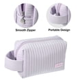 thumbnail image 4 of Faux Leather Makeup Bag Large Makeup Bag Make Up Brush Organizer Bag Toiletry Bag for Women Purple, 4 of 6
