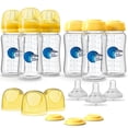 thumbnail image 1 of Set de 6 Biberones de Vidrio Anti-Cólicos Blue Gannet para Bebés de 240 ml, 1 of 8