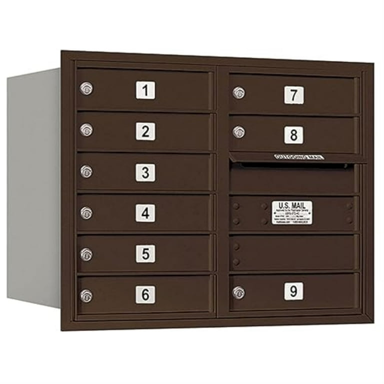 3700 Series Private Front Loading 6 Door High Unit 23-1/2 in. Parcel Locker 1 PL6 4C Horizontal Mailbox in Bronze 3700 Series Private Front Loading 6 Door High Unit 23-1/2 in. Parcel Locker 1 PL6 4C Horizontal Mailbox in Bronze