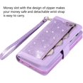 thumbnail image 5 of Wallet Case for iPhone 6 Plus iPhone 6S Plus,Magnetic Handbag Zipper Pocket PU Leather Flip with 9 Card Slots and Wrist Strap Folio TPU Inner Stand Case for iPhone 6 Plus/6S Plus - Purple, 5 of 14