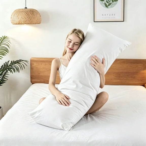 BedTreat Full Body Pillow Insert for Adults - Soft & Fluffy Body Pillow for Side Sleepers - Long & Breathable Body Pillow Insert(20 X 54,White)