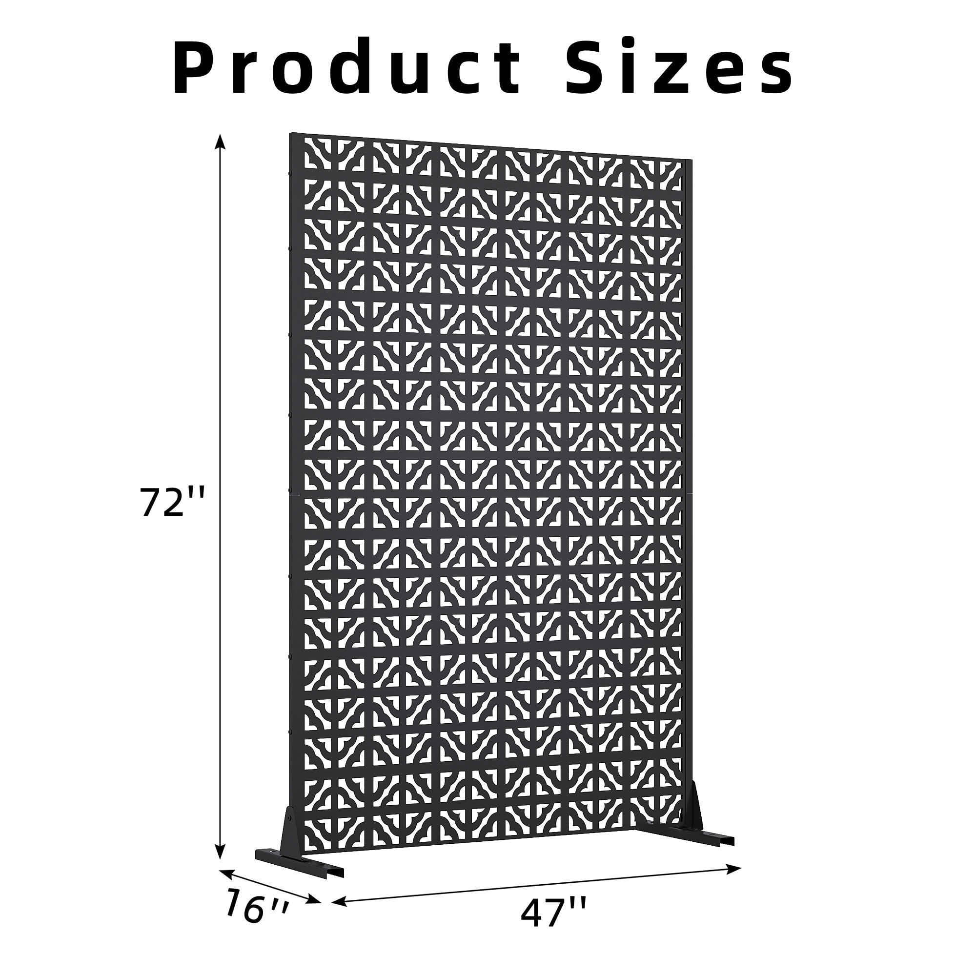 MAYEERTY 72x47 Black Outdoor Natural Privacy Panel Screen, 6 Piece Set Natural Folding Divider for Backyard and Garden