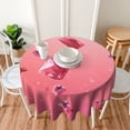 thumbnail image 4 of Pink Crystal Falling Round Tablecloth 60 Inch Polyester Table Cover Kitchen Dinning Washable Indoor Outdoor Party Wedding Picnic Holiday, 4 of 5