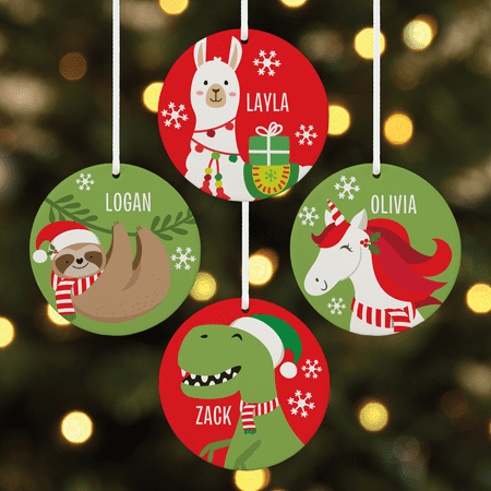 La Christmas Ornament Personalized Fa La La Friends Round Christmas Ornament - Available in 4 Characters ()