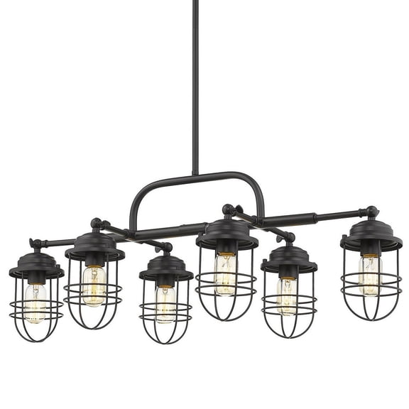 Wry Lighting Seaport 6-light Island Light in Matte Black