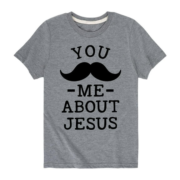 Solid Light - Mustache About Jesus - Toddler Short Sleeve Tee