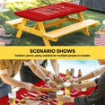 thumbnail image 6 of Hello Winter Table Cloths for 8 Foot Rectangle Tables, Red Merry Christmas New Year Patio Waterproof Elastic Fitted Tablecloths, Washable Rectangular Table Cover for Camping, 6 of 8