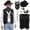 Black, variant on 7pcs Cowboy Costume Men,Cowboy Outfit with Waistcoat Hat Glasses Bandana,Adult Hippie Fancy Dress for Cowboy Fancy Dress Men,Halloween,Western Theme Party