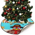 thumbnail image 5 of Coolnut Turkey Funny Thankgiving Christmas Tree Mats Waterproof Tree Skirt, Maple Leaf Autumn Xmas Tree Stand Tray Mat Floor Protector Pad for Holiday Party Decoration, 28.3", 5 of 6