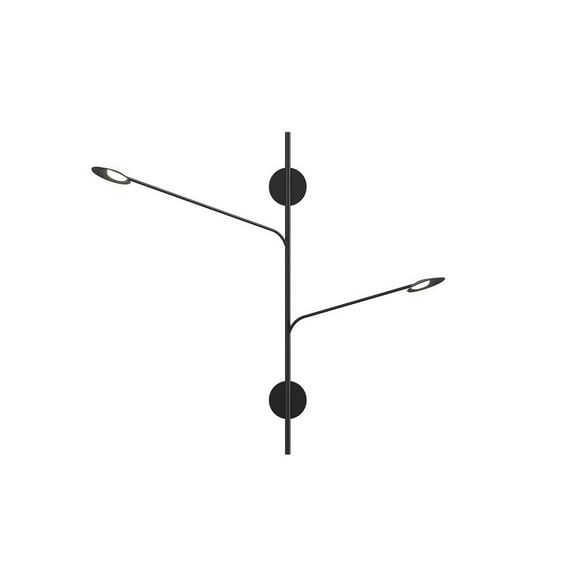 WS90102-BK-Kuzco Lighting-Rotaire - 13W 2 LED Wall Sconce-36.88 Inches Tall and 4.63 Inches Wide