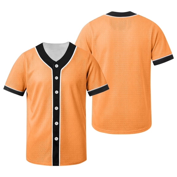 Gfyviroh Toddler Boys Baseball Jersey Short Sleeve Button Down Casual Sports Tee Mesh Patchwork Quick Dry Athletic T-Shirt