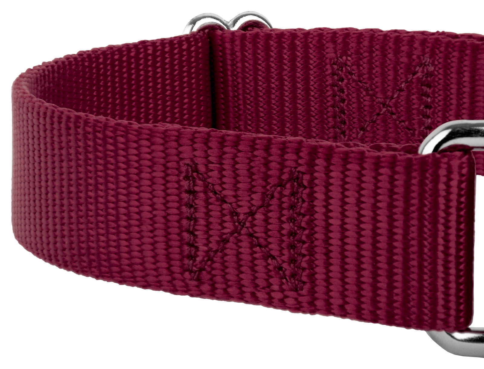 Country Brook Petz® Martingale Nylon Dog Collar & Double Handle Leash - Burgundy - Small