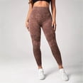 thumbnail image 2 of GEWSEY Women's 3D Compression Anti Cellulite Leggings High Waist Seamless Push Up Sculpting Opaque Yoga Pants for Gym Workout Sport (Brown, S), 2 of 9