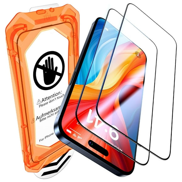 Protector de pantalla UniqueMe para iPhone 15 Pro de cristal templado
