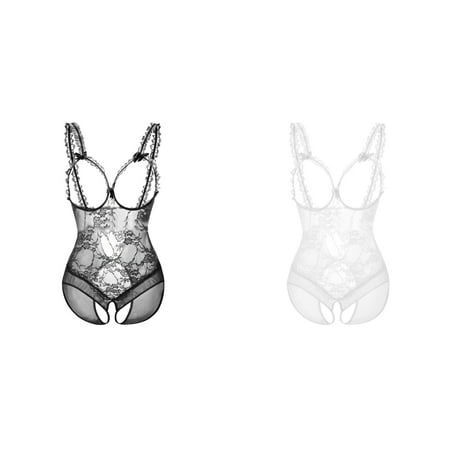 (2-Pack) Kcodviy Women s Underwear Lace Open Women Christmas Plus Size Crotch Dew See Sheer Dress for Women Through Bodysuit Underwear Sleeping Dress