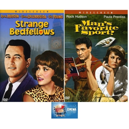 Rock Hudson Rom Com Double Feature Strange Bedfellows & Man s Favorite Sport 2 DVD Set Incudes Glossy Print Cinema Movie Time Art Card