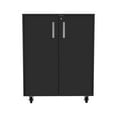 thumbnail image 2 of Double Door Storage Cabinet In Black, 2 Interior Shelves, 16.35 In. Depth, 28.38 Width, Height, 57.73 Lb Black With And Two Wide, Deep, Tall, 2 of 4