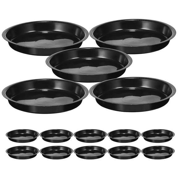 GOOHOCHY 16 Pcs Plant Saucers Plastic Plant Tray 16.00X16.00X2.00CM Black