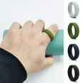 thumbnail image 3 of HOOUN Unisex Black Silcone Wedding Ring Flexible Rubber Hypoallergenic Band Men Women-dark blue-11, 3 of 8