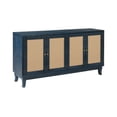 thumbnail image 5 of Softly Lacquer Finishes Accent Storage Cabinet Sideboard Wooden Cabinet with Antique Deep 4Doors for Hallway, Entryway, Living Room, Bedroom, 5 of 5