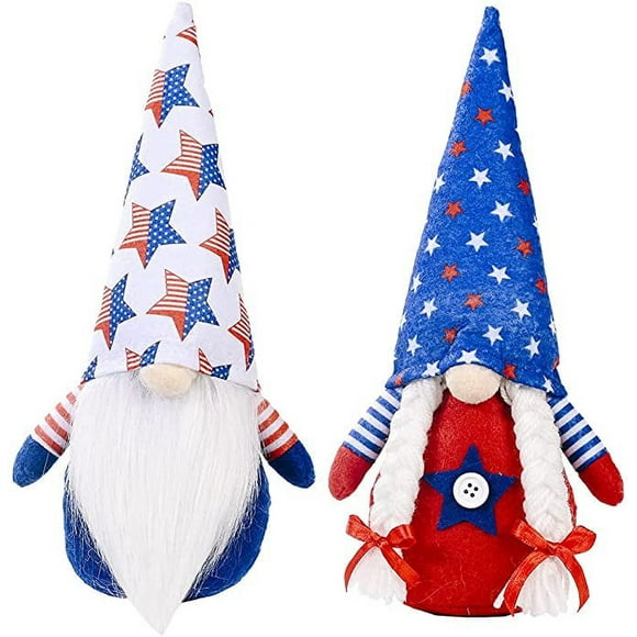Star Patriotic Veterans Day 4th of July Dwarf 2pcs Best Gift Home Car Decoration