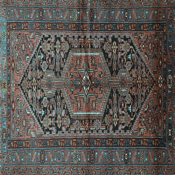 Ahgly Company Indoor Square Persian Light Blue Traditional Area Rugs, 8' Square