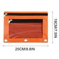 thumbnail image 2 of IMossad Pencil Pouch for 3 Ring Binder, Binder Pencil Case with Smooth Zipper, Clear Window Pencil Case for Binder, Big Capacity 3 Ring Binder Pencil Bag with 3 Reinforced Grommets,Orange, 2 of 6
