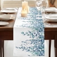thumbnail image 3 of Table Runners 70 Inches Long Dress Scarves, Eucalyptus Leaves Farmhouse Coffee/Dining/Kitchen Table Decor, Holiday Table Runner, Light Blue Summer Botanical Weeping 13x70 Inch, 3 of 9