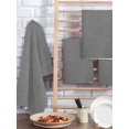 thumbnail image 2 of Vintage Dark Gray Kitchen Dish Towels for Drying Dishes Set of 3, Farmhouse Retro Solid Color Linen Texture Waffle Weave Microfiber Hand Tea Bathroom Towels Quick Dry & Absorbent Towel 15.7x23.6, 2 of 7