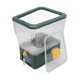 thumbnail image 3 of Contenedor transparente para almacenar arroz de 11 kg, dispensador de arroz con un solo botón, cubo sellado para alimentos secos, para cocina casera, color verde, 3 of 14