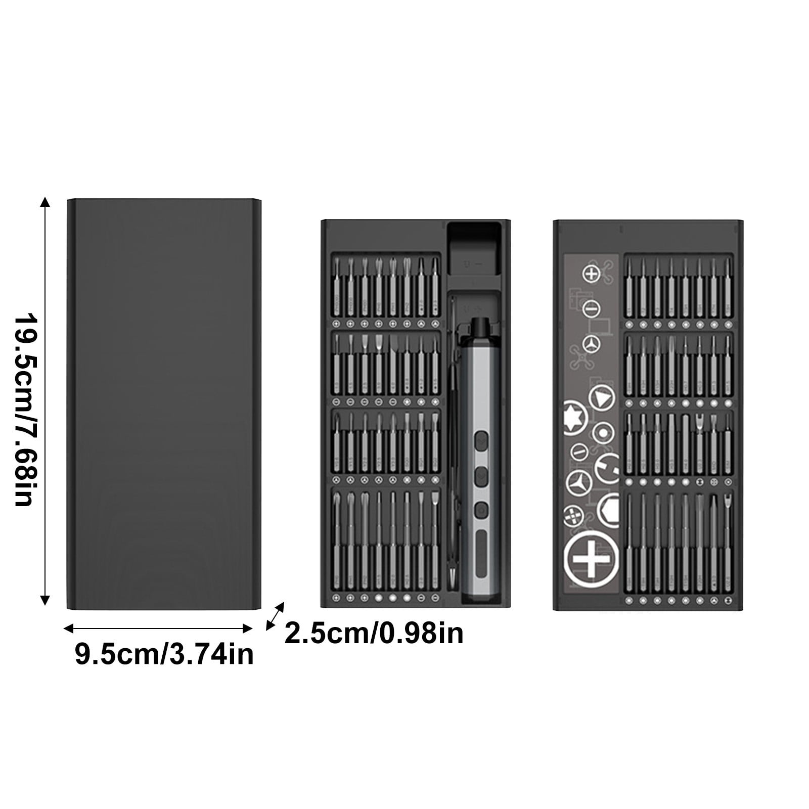 JIhuahe 3.7V Cordless Precision Electric Screwdriver Kit with Magnetic Bits - Rechargeable Mini Driver for Electronics, Laptops, Phones & Small Household Repairs,B