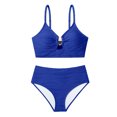 thumbnail image 5 of qucoqpe Womens Swimsuits Summer Cutout Crisscross Ruched Two Piece Bathing Suit High Waisted Bikini Sets, 5 of 7