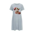thumbnail image 5 of Sakmal Mignon Moomoo Chemise de Nuit Femme Surdimensionnée Noël Bleue Légère Robe de Pyjama Col Rond Manches Courtes Bas de Noël Imprimé Chemises de Nuit P-2TG, 5 of 5