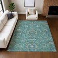 thumbnail image 6 of Addison Rugs Mayfield Premium Machine Washable Traditional Global Teal Rectangle Rug, 10' x 14', 6 of 6