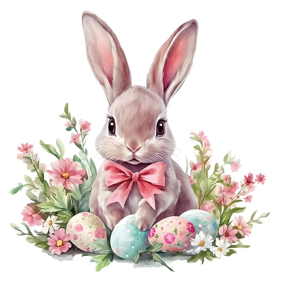 Luoshdecor Easter Window Clings,Spring Window Bunny Flower Stickers for Holiday Home Office Decor