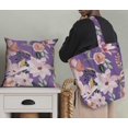 thumbnail image 5 of Soimoi Purple Poly Georgette Fabric Leaves & Magnolia Floral Fabric Prints By Yard 52 Inch Wide, 5 of 5