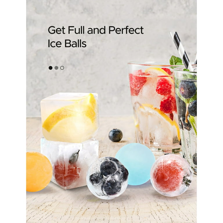 4 Cavity Cube Ice Ball Tray Maker Sphere Round Mold Whiskey Cocktails  Lemonade