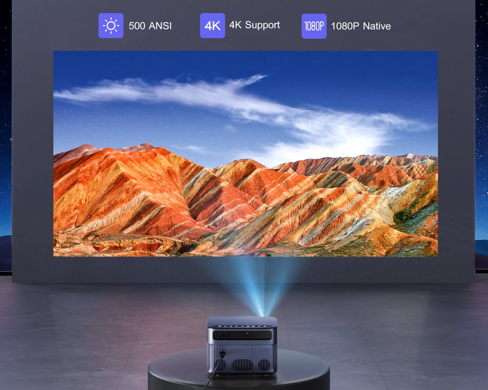 Auto Focus/Keystone]Wimius Projector, Native 1080P Projector 4K Supported,  5G WiFi 6 LCD Projector, Bluetooth 5.2, 500ANSI 300 Display Screen, Smart  Home Movie Projector 