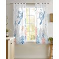 thumbnail image 4 of Ocean Sea Turtle Sheer Curtains 54 Inch Length 2 Panels Set for Living Room/Bedroom, Summer Coastal Beach Starfish Corals Kitchen Curtains Grommet Semi-Sheer Curtains Window Treatments 42"x54"x2, 4 of 7
