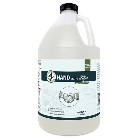 Hand Sanitizer Gel - Bulk Refill, 62% Alcohol with Hemp Essential Oil, NDC Registered, 1 Gallon