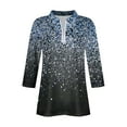 thumbnail image 6 of Qepwscx Womens 3/4 Long Sleeve Shirts Tops for Women V Neck Floral Print Sweatshirt for Women Casual Blouses Going Out Tops Graphic Basic Tees Top Loose Fits Business Tshirts for Women S-XXXL, 6 of 7