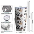 thumbnail image 6 of 20 Oz German Shepherd Dog and Footprint Coffee Tumbler Double Wall Insulated Stainless Steel Water Bottle | Metal Reusable Thermoses Flask with Cup Cap | Leak & Sweat Proof with Anti-Dust Lid, 6 of 7