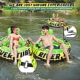 thumbnail image 5 of 53" Heavy Duty River Tube for Floating with Canvas Cover, Tubing Floats for Lake Pool, Inflatable Water Tube for Floating with Cup Holders Handles Headrest, River Raft Carry 300lb of Adults, 5 of 5