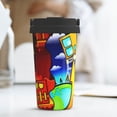 thumbnail image 6 of Lsque Geometry Dash Pattern Travel Coffee Mug 16oz: Insulated Coffee Cup with Leakproof Lid, Coffee Tumbler, Reusable Coffee Cups with Seal Lid, 6 of 8