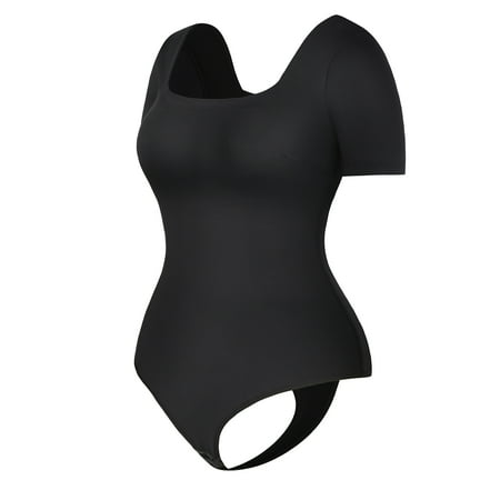 Sexy Seamless Bodysuit Push Up Bodyshaper Bra Invisible Shapewear Square Neck Short Sleeve Lingerie Colombianas