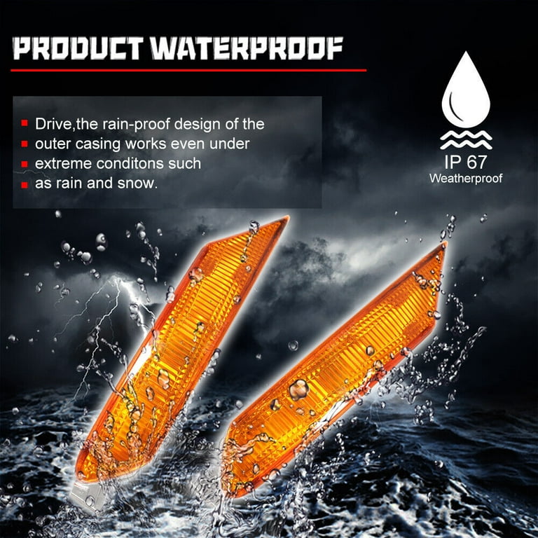GTINTHEBOX 2PCS OE-Style Amber Lens Front Side Marker Lights