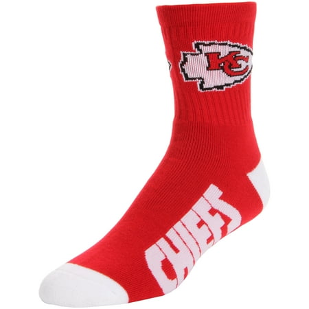 - Kansas City Chiefs For Bare Feet Team Color Quarter-Length Socks - L
